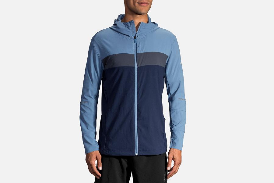 Brooks Canopy Men Clothing & Running Jacket Blue SKP572398